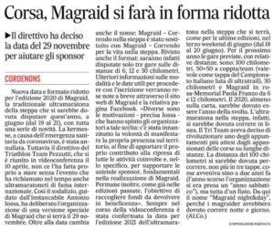 Articolo del Gazzettino 29-04-2020